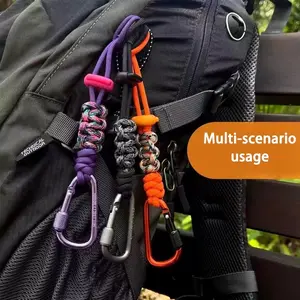 1pc Portable Water Container, Drink Lanyard, Backpack Key Accessory, Essential Item for Travel And Hiking, Water Bottle Clip, Keychain, Aluminum Alloy Hook, Lanyard