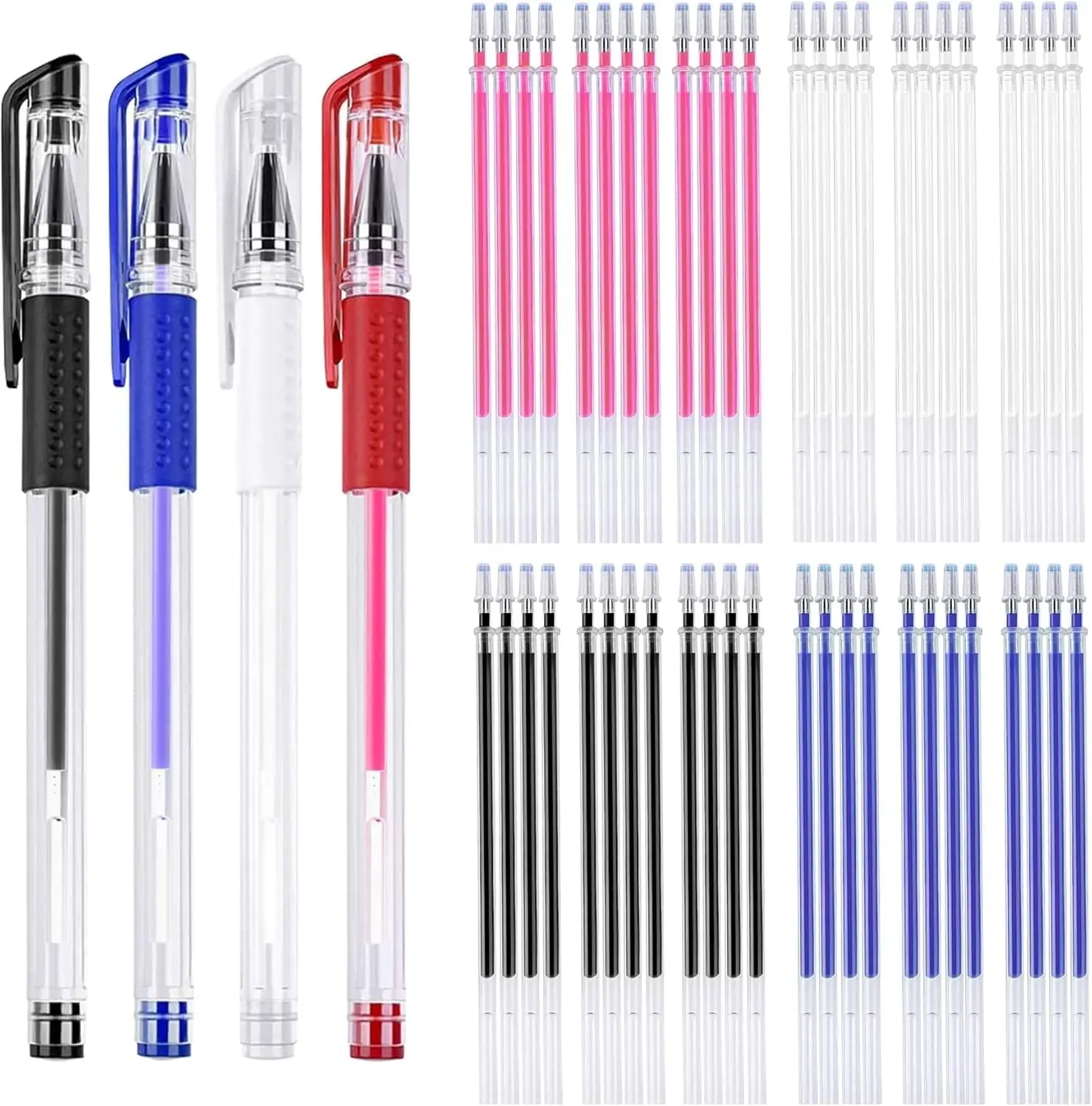 4 count Heat Erasable Pens for Fabric with 12 Refills Fabric Marking Pens Fabric Markers for Quilting Sewing DIY Dressmaking Fabrics Tailors Chalk