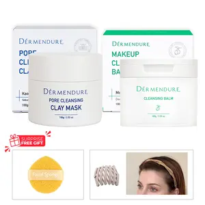Zero Pore Cleansing Set: [Pore Cleansing Clay Mask] Blackhead Remove, Oil Control, Niacinamide Brightening, Pore Purifying 100g ; [Makeup Cleansing Balm] Rapid Emulsifying Makeup Remover for Waterproof Makeup, Deep Clean, Non-Greasy, Zero Residue, 100g