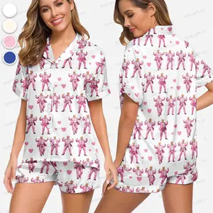 Trump Pajama Set, Dancing Trump Pajama Set, Trump Premium Satin Pajama, Trump Supporter Sleepwear, Women Lounge Wear, Premium Pajamas, Gift For Her Him