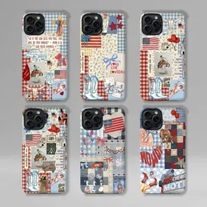 Cowgirl Western Phone Case | Gingham American Flag Phone Case | Patriotic Cowboy Boots Aesthetic
