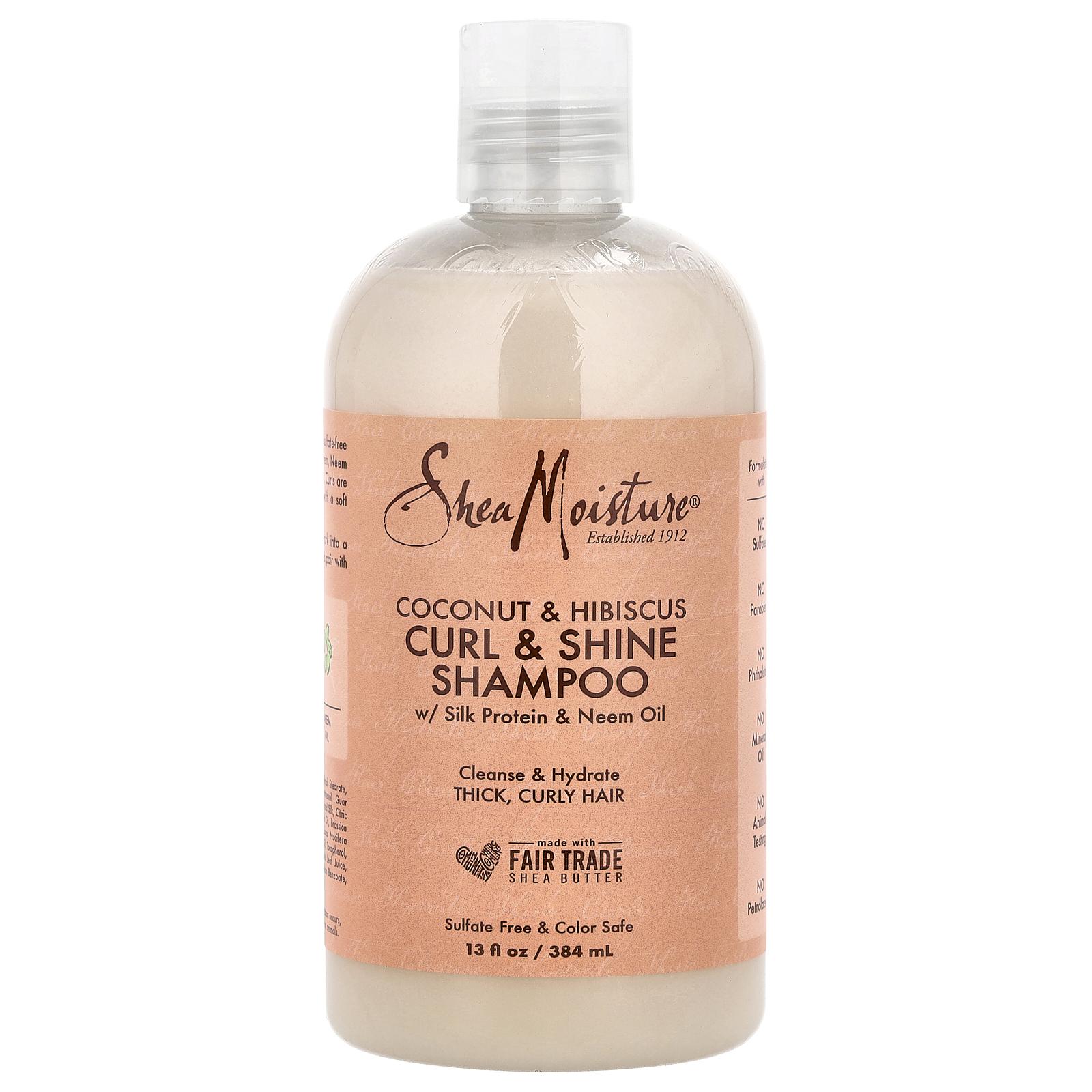 SheaMoisture Curl & Shine Shampoo, Coconut & Hibiscus, Thick, Curly Hair, 13 fl oz (384 ml)