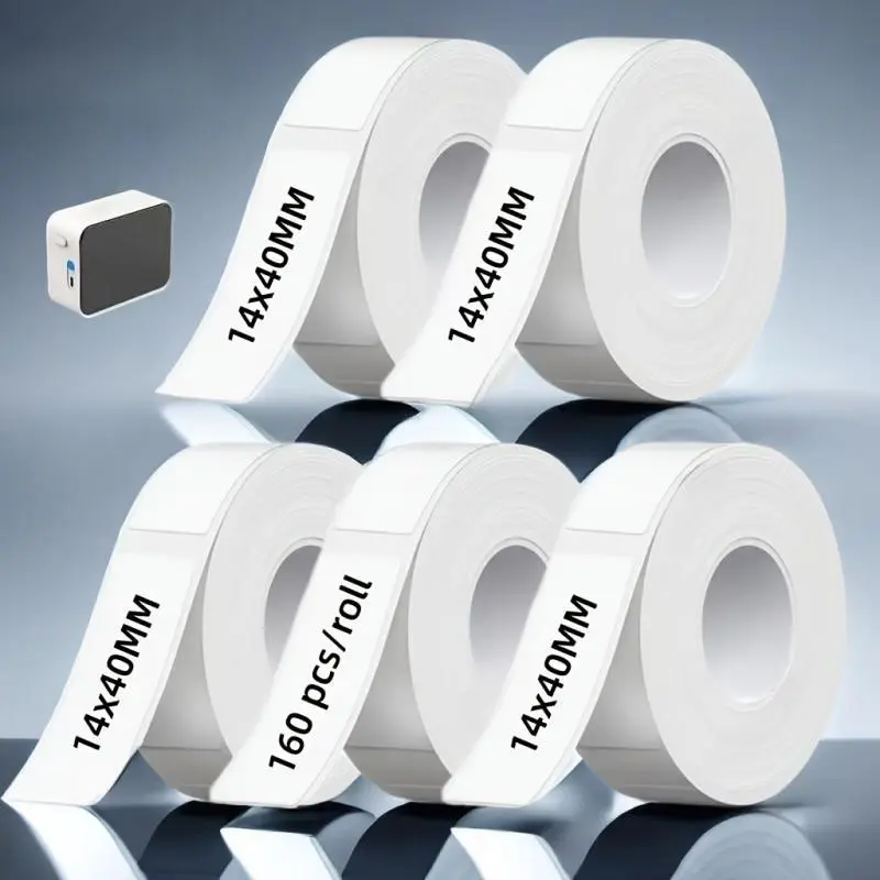 Multiple sets of 960/480 sheets of 14 x 40mm gap labels, Self adhesive label, thermal label paper, waterproof, oil resistant, and scratch resistant, white label tape, suitable for office, school, and home use, Office Supplies