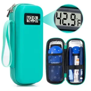Insulin Cooler Box with Temperature Display - Refrigerated Medicine Travel Case with 2 TSA Locks