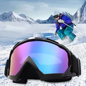 Anti-Fog Mountain Ski Goggles Outdoor Large Frame Windproof Sand Protection Sports Glasses, Colorful Lens Eyewear for Hiking and Snowboarding