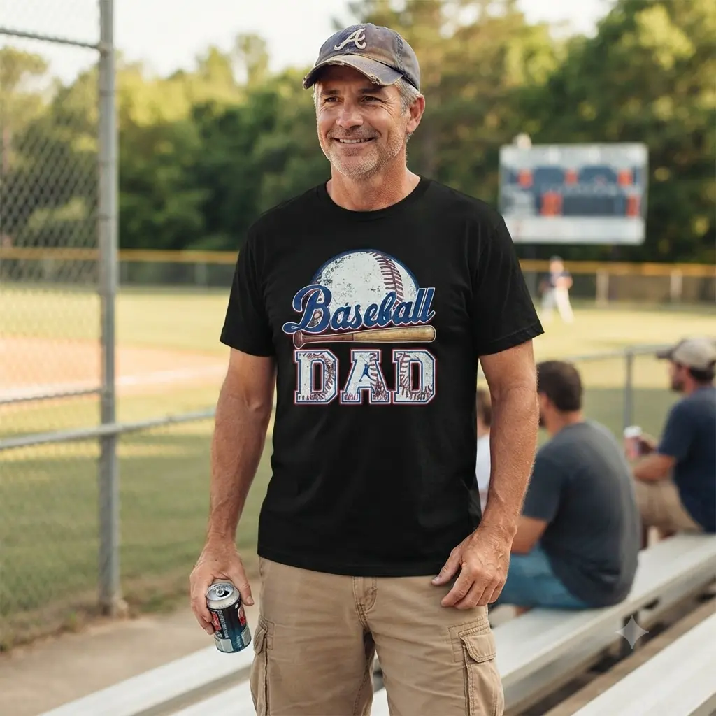 Baseball Dad T Shirt Baseball Sport Lovers For Father's Day, Funny Baseball Dad Graphic Tee, Proud Baseball Father Shirt, Baseball Family Gift, Sports Dad Apparel, Coach Dad T-Shirt for Men