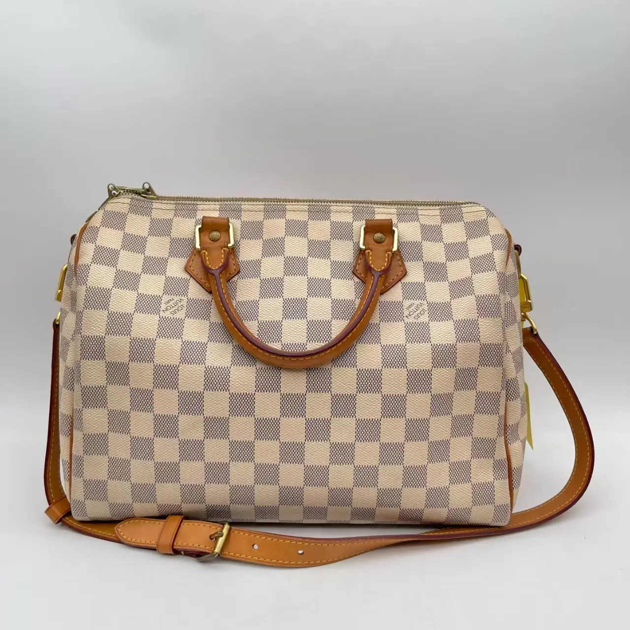 Pre-owned Louis Vuitton RL2 Speedy Bandoulière Damier Azur Canvas Top Handle Crossbody Boston Bag 23477276