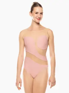 Lunata Leotard Rose Tan Mesh RTW