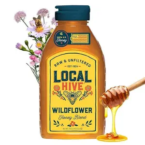 Local Hive Wildflower Raw & Unfiltered – 16 oz | 100% Pure U.S. Honey | Natural Sweetener Sourced from American Bees & Beekeepers | Premium Wildflower Blend | Ideal for Tea, Baking & Cooking