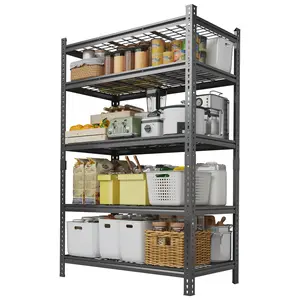 2 Pack 5-Tier Wire Storage Shelves, Heavy Duty Metal Storage Rack with Adjustable Shelving, 2200 Lbs Capacity Stable Metal Shelves Organizer for Pantry, Kitchen and Closet