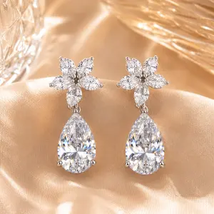 18K Gold Lab Diamond Classic Teardrop Earrings