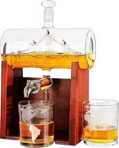 Whiskey Wine Decanter Set 1250ML With 2 Whiskey Glasses Liquor Dispenser For Home Bar Ship Whiskey