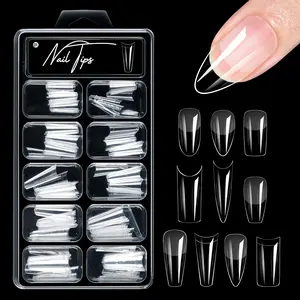 Nail Tips 200pcs Frosted Unengraved Nail Tip Set with Box for Extending Full and Half Nails Perfect for DIY Nail Art
