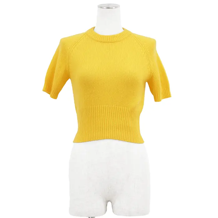 Pre-owned PRADA Cashmere Small Leather Goods Cropped Knit Top