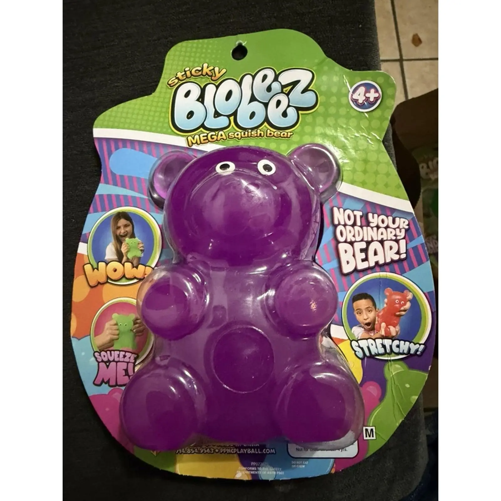 Sticky Blobz Mega Squeeze Bear Purple Not Your Ordinary Stretchy Toy for Kids Ages 4+