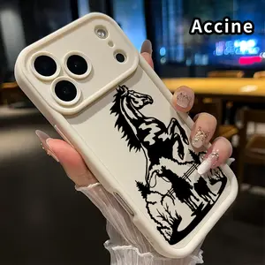 Phone case for iPhone 17 Pro Max 16 Plus 15 14 13 12 11 Air E Wild Horse Spirit Anti-Scratch Shockproof TPU Bumper Drop-proof Cover