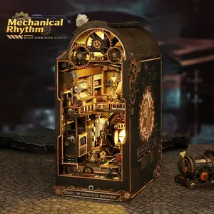 DIY Book Stand Mechanical Motion, 3D Puzzle Wood Design Book Holder, Vintage Handcrafted Model Book Creative Gift, Includes English Manual, Suitable for Ages 14+, Handmade Gifts