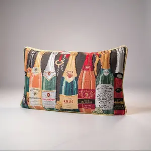 Champagne Needlepoint Pillow