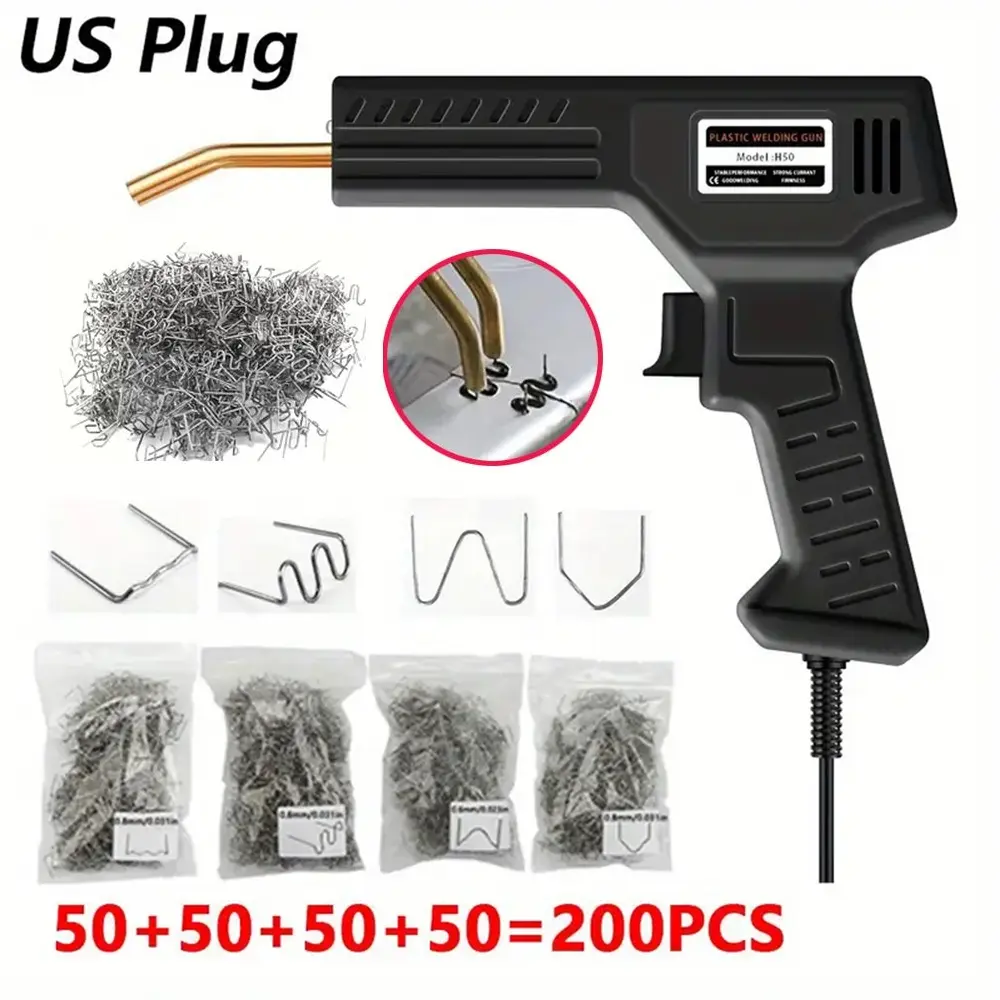 Upgraded Plastic Welding Kit with 200/1000pcs Welding Pins, Easy Repair for Car Bumper Cracks and Various Plastics, Ideal for DIY Projects and Home Use, Welding Repair Tool, Plastic Welder