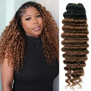 YWIGS Brown Crochet Human Hair for Miracle Knots Boho Braids T1b/30, T1B/4 Color Crochet Hair Pre-Separated Deep Wave Crochet Hair #Summervibes