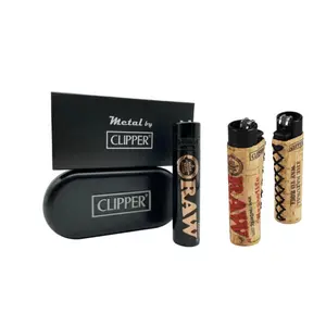 Raw clipper lighters black color full metal lighters  + raw clipper cork lighters. Outdoor lighters
