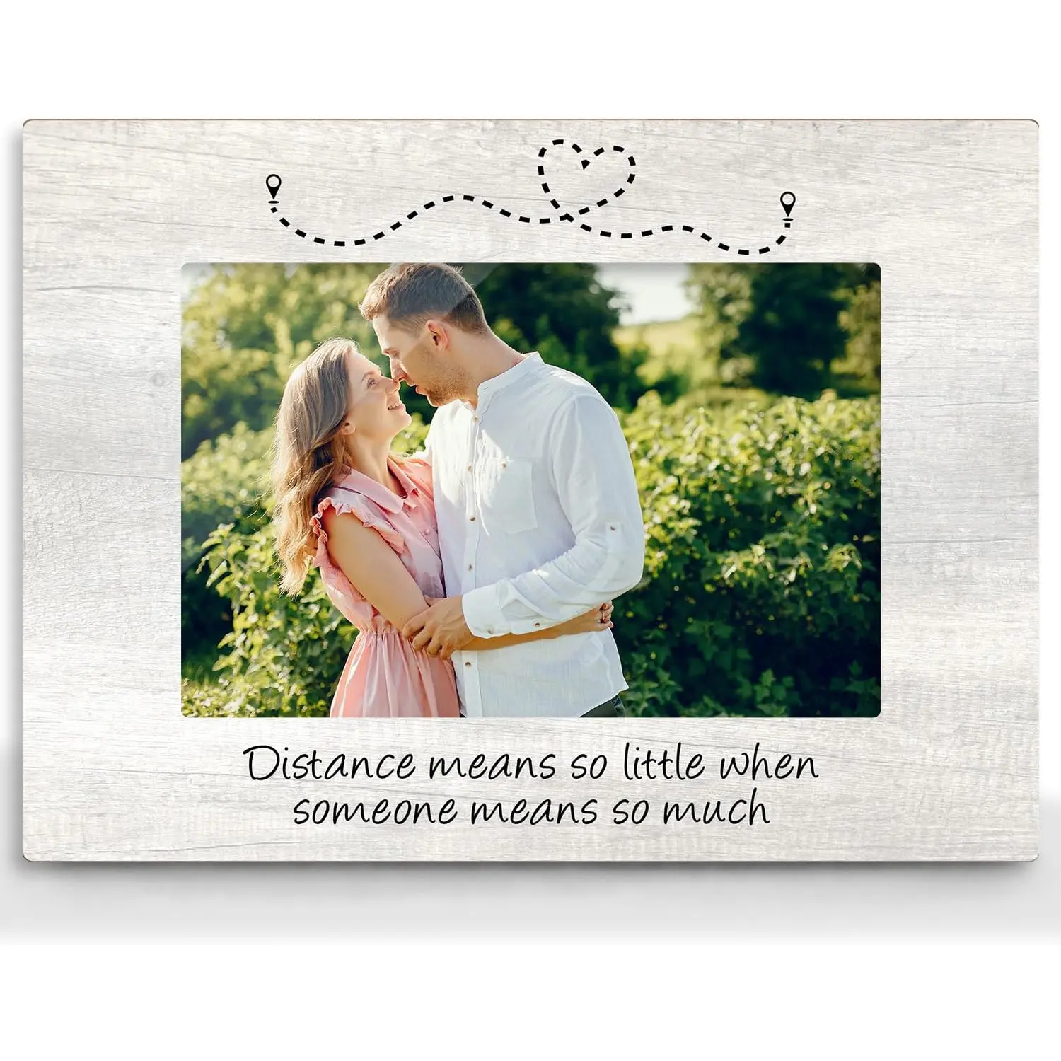 Couples Picture Frame, Christmas Long Distance Relationship Gift His and Hers Wife Husband, Valentine's Day Gifts for Girlfriend Boyfriend, Desk Decor Couples Anniversary Photo Frame