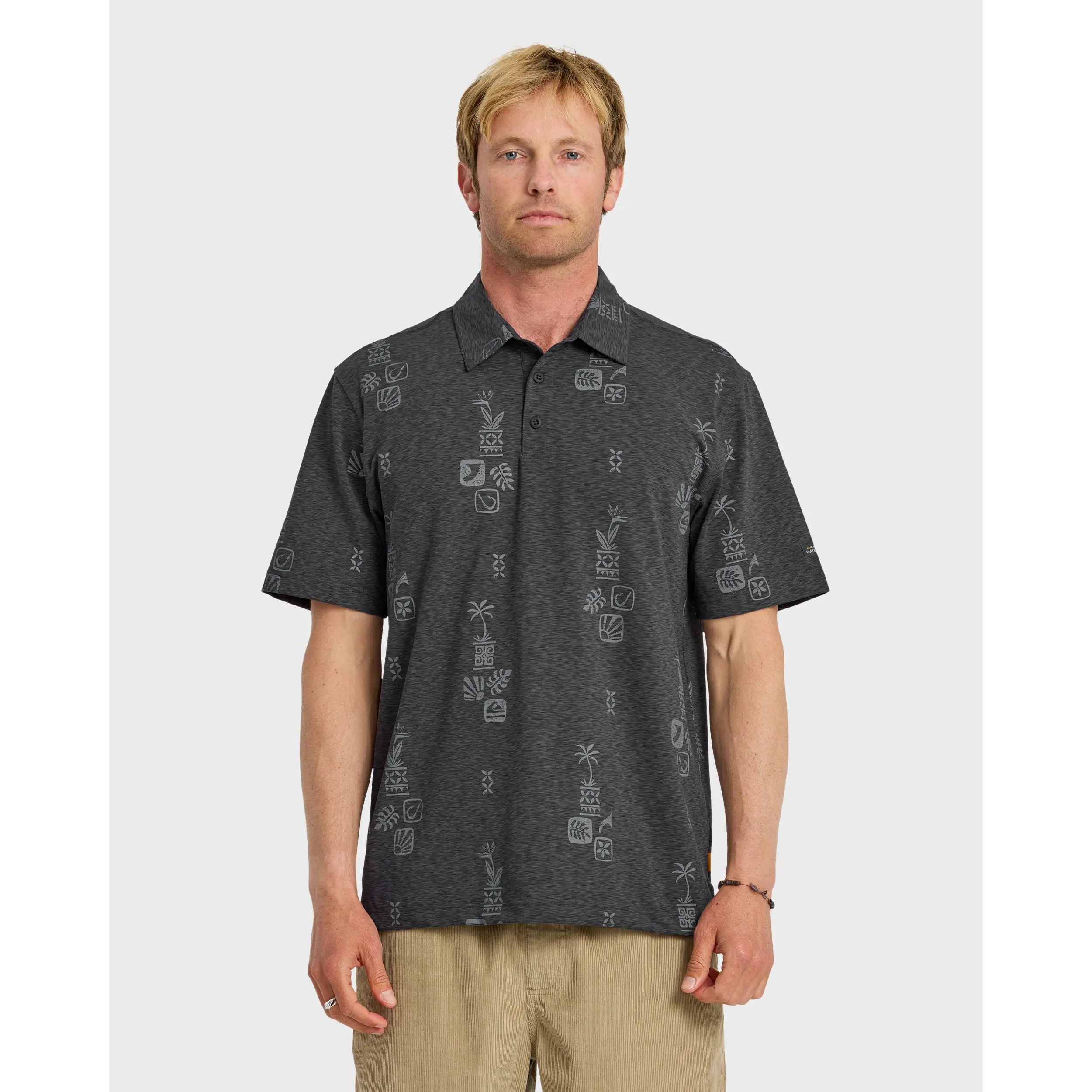 Waterman Mystic Fin UPF 50 Short Sleeve Jersey Polo Shirt - Phantom