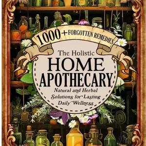 1000+ Forgotten Apothecary Recipes & Remedies Book – Natural Herbal Wellness Guide with Vintage Aesthetic & Detailed Illustrations