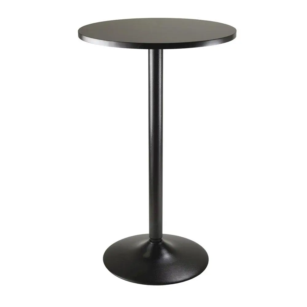 Black Pub Table with Round MDF Top – Bar Height Table