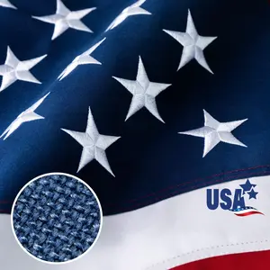 American Flag 2x3 2.5x4 3x5 4x6 5x8 6x10 8x12 10x15 ft Deluxe Super Tough Series, Heavy Duty Spun Polyester, All Weather US Flag USA High Wind with Embroidered Stars, Sewn Stripes, Durable United States FlagsOutdoor Outside Banners Hanging Banners Hanging