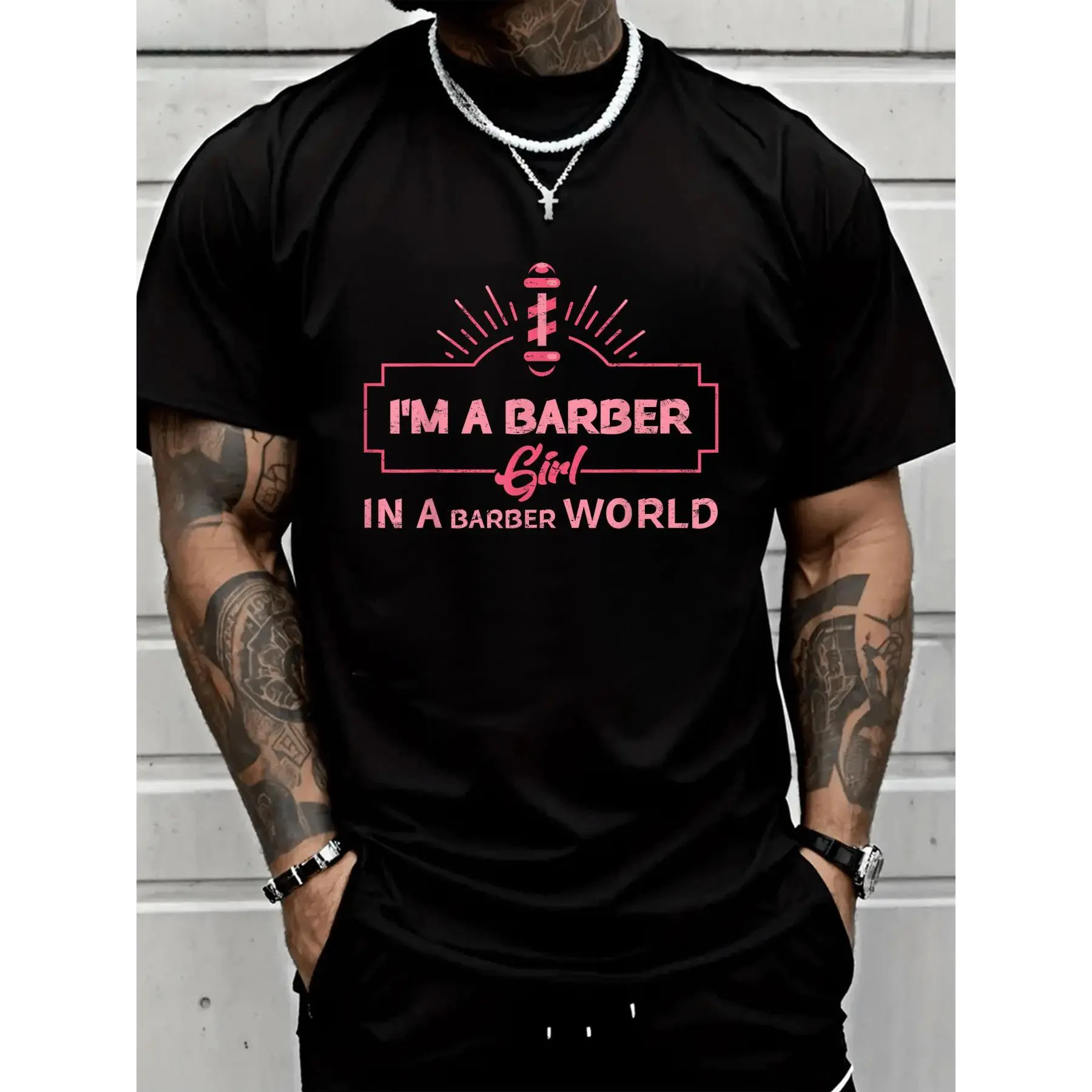 100% Cotton Unisex I'm A Barber Girl In The Barber World Female Barber T-Shirt Breathable, Comfortable, Summer & Spring Essential