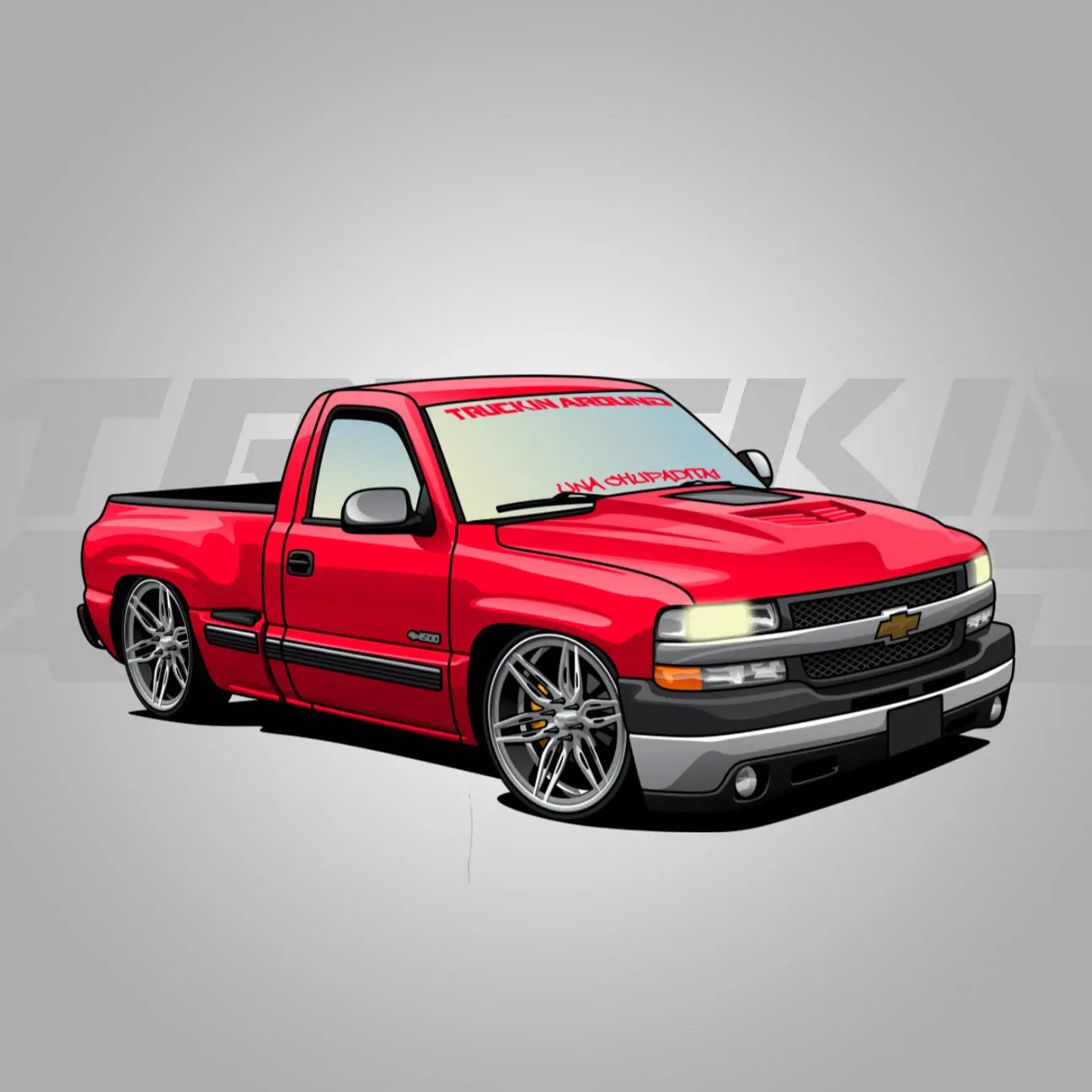 LSA UnaChupadita Bubble Eye Red Truck with White Detailed Design