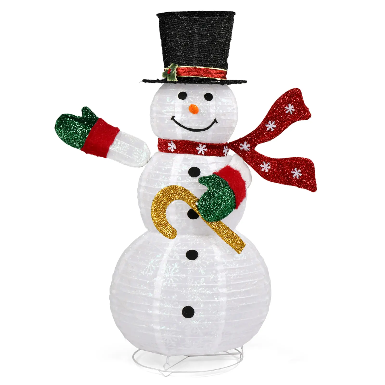4ft Lighted Pop-Up Snowman Christmas Decor with Box, Large Outdoor Holiday Lawn Yard Decoration - 100 LED Lights, Top Hat, Scarf, Ideal for Home Supplies & Holiday Gifting