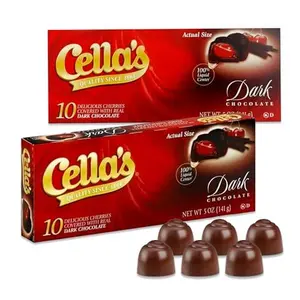 Cella's Dark Chocolate Covered Cherries 10ct Pack of 2 (20 cherries Total). Chocolate Covered Cherries, Cella Dark Chocolate Cherries, Cherry Chocolate, Dark Chocolate Cherry Cordials. Valentine's Day Candy