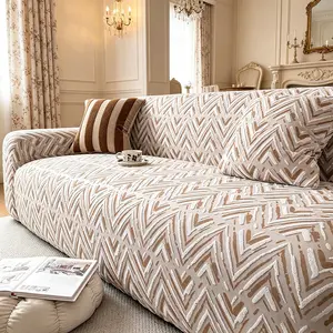 Luxury Cream Style Sofa Cover, Anti-Slip Dustproof, Soft Skin-Friendly, Durable Washable, Universal Fit, All-Season Use, Soft Sofa Protector