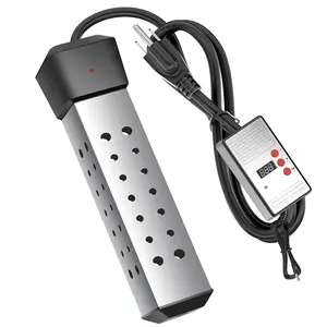 2000W Portable Immersion Water Heater with Build-in Thermostat & Delayed Start -  Heating for Buckets, Bathtubs, hot tub & Mini Pools hot tub - Stainless Steel Guard, Real-Time Temperature Display