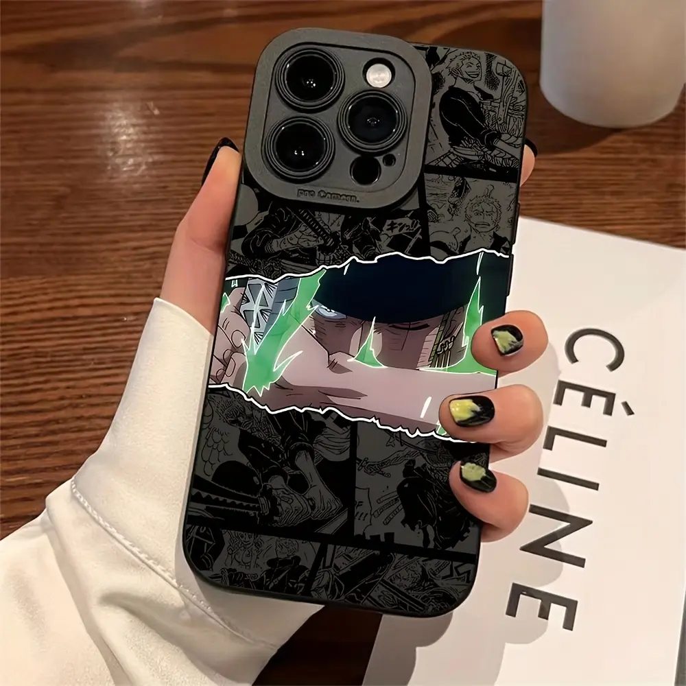 Personalized Cute Cartoon Anime Zoro Protective Phone Case - High-Quality Flexible TPU Back Cover, Shockproof, Drop-Resistant, Full Coverage, Comfy in Hand, Animal-Themed Accessory for iPhone 17 Air,17 Pro,16,15,14,13,12,11 Pro Max Plus (for Anime Fans)