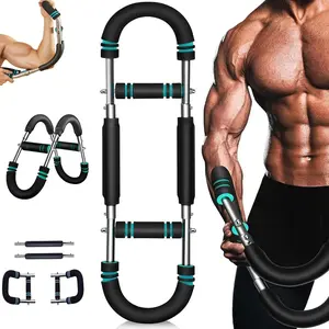Arm Trainer , 60-120lb Adjustable Chest Workout Equipment, Men's Arm Strength Trainer, Portable Spring Resistance Power Twister Bar, for Home Workout Equipment Hand Grip Strengthener Steel Twister Arm Trainer detachable stainless steel fitness tool
