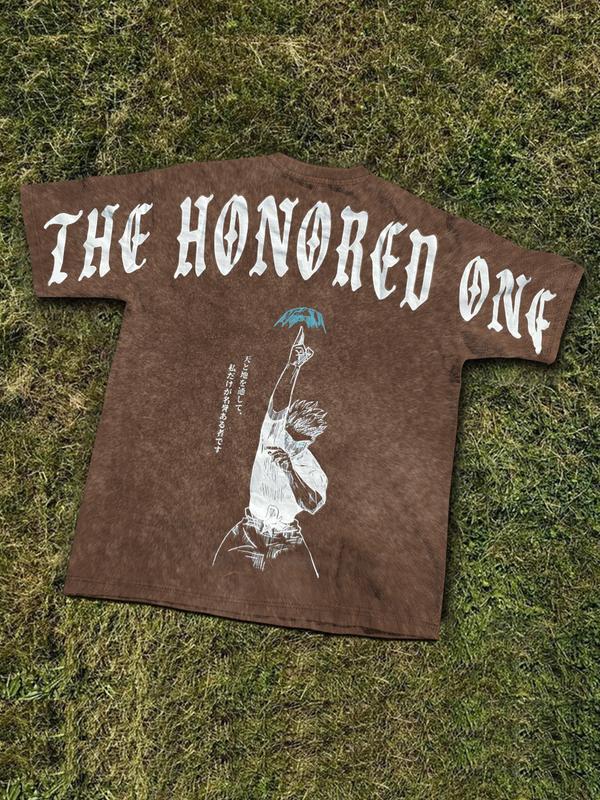 Unisex's Anime Character Print Round Neck Graphic Tee, Regular Fit Casual Street Short Sleeve T-Shirt for Daily Wear, Unisex Top for All Seasons, Man