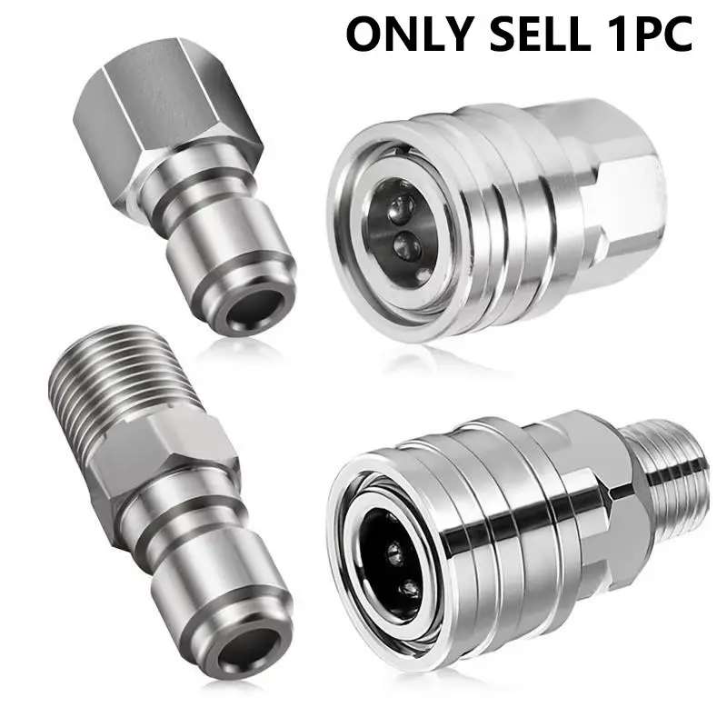 G1/4 Inch Quick Connect Pressure Washer Adapter Kit, Male Female Adapters, Internal and External Threads, Essential Cleaning Accessories, High Pressure Hose