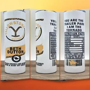 Yellowstone Tumbler | Beth Dutton Tumbler | Yellowstone | Stainless steel| 20oz skinny tumbler | Drinking Tumbler | Dutton Ranch |
