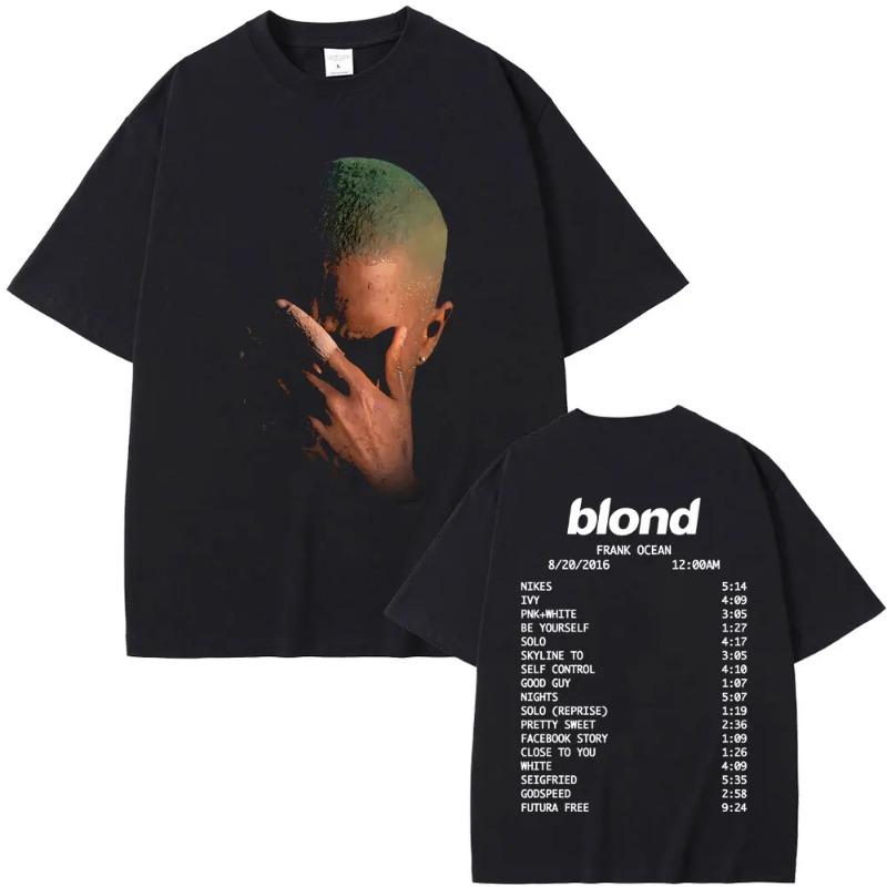 Women's Short-Sleeve Casual Streetwear Top - Rapper Frank Vintage Graphic Print, Ocean Hip Hop Trend, Blond Design, Unisex-Friendly Option