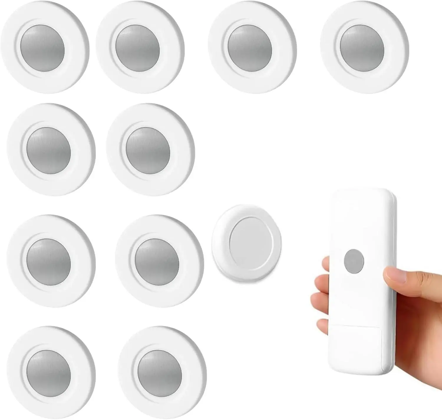 Magnetic Remote Control Holder, 10 Counts Wall Mounted Remote Control Storage Hook, Punch Free Self Adhesive Hook for Home Office Dormitory, Home Organizer Hook