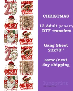 Christmas DTF Transfers Gang Sheet