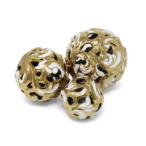 White and Gold Decorative Ball (3 Sizes)