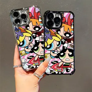 The Powerpuff Girls Colorful Cartoon Print Phone Case, Ideal for Kids and Cartoon Fans, Compatible with iPhone 11/12/13/14/15/16 (Pro Max/Plus)