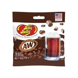 Jelly Belly A&W Root Beer Flavored Jelly Beans Candy 3.5 oz Peg Bag Made in USA Bold Root Beer Flavor Gluten Free Candy Bonbon Sweet Snack - Chewy