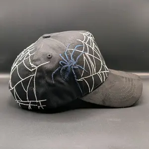 gallo fino- spider glow in the dark embroidery suede hat