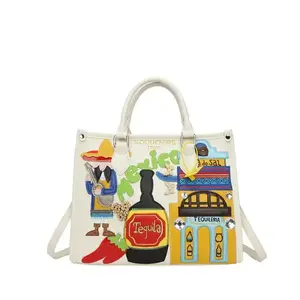 The new large-capacity handbag handbag cross-body tote bag graffiti shoulder bag