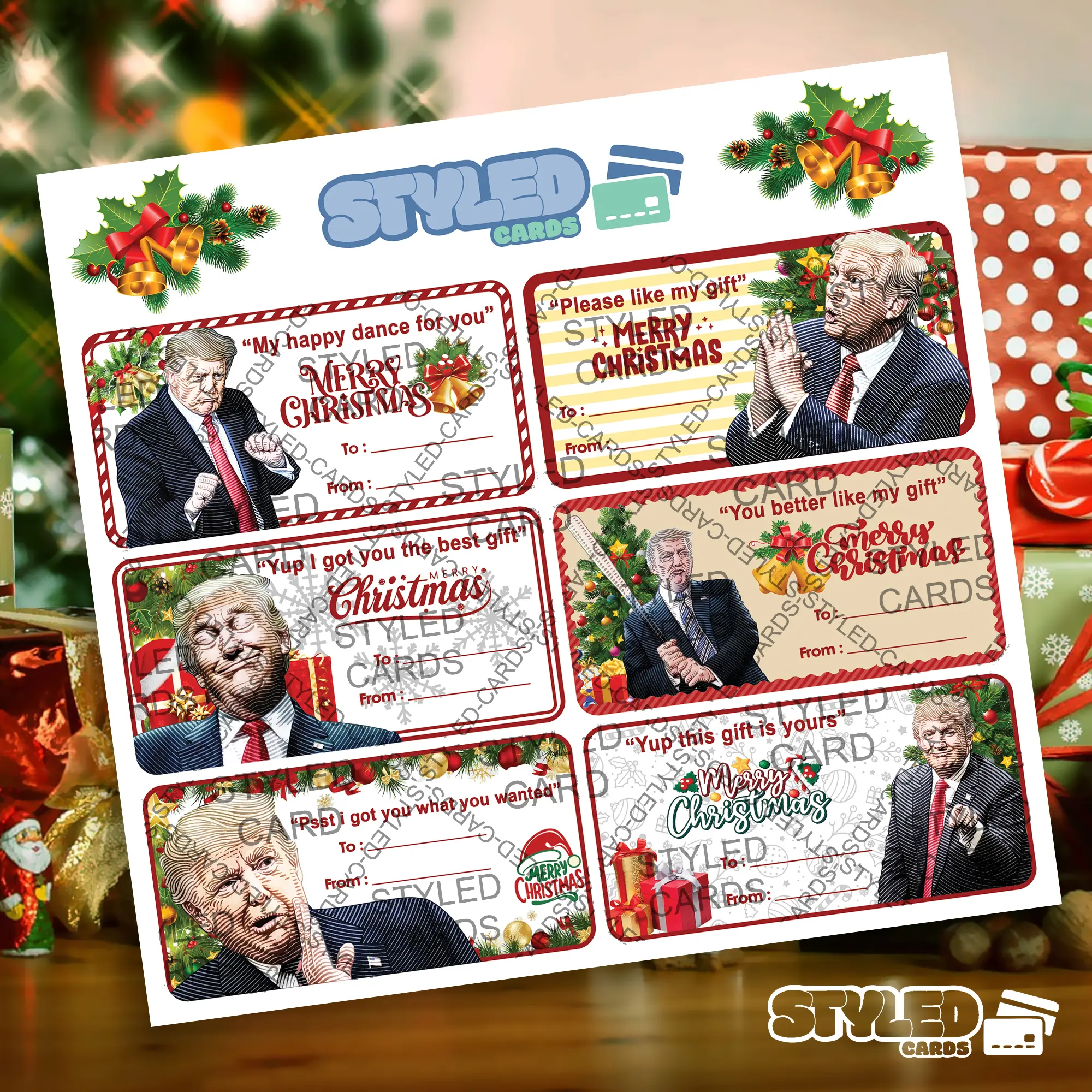 Funny Trump Christmas Tags - Pack of 4 Funny Trump Christmas Tags - Pack of 4
